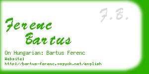 ferenc bartus business card